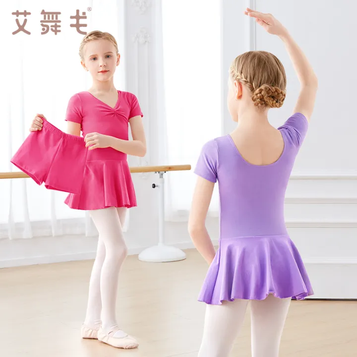 Children's%20Dancing%20Clothes%20Girls'%20Summer%20Short%20Sleeve%20Split%20Exercise%20Clothing%20Girls'%20Dancing%20Skirt%20Ballet%20Dance%20Dress%20Dancing%20Dress%20-%20Image%203