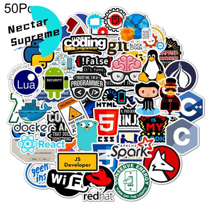 Computer Stickers Peel And Stick Programmer Programming Terms Luggage Stickers