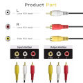 [ 1.5M / 3M / 5M / 10M ] 3RCA to 3RCA Audio Video Cable AV Cord Male to Male Plug Connect TV DVD CD Player Rca Cable. 