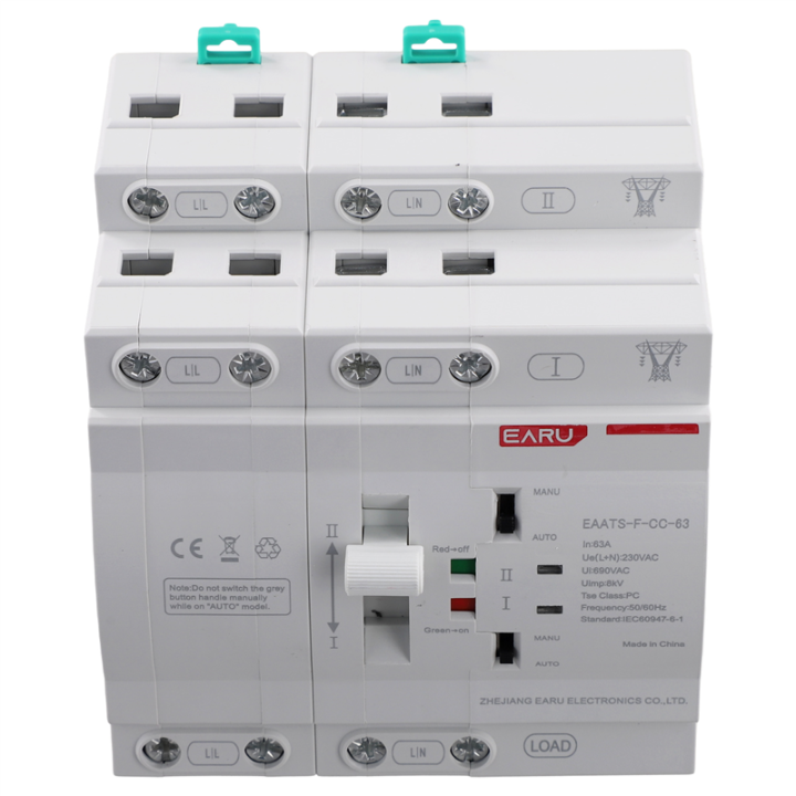 EARU ATS Dual Automatic Switch 4P 63A Emergency Automatic Transfer ...