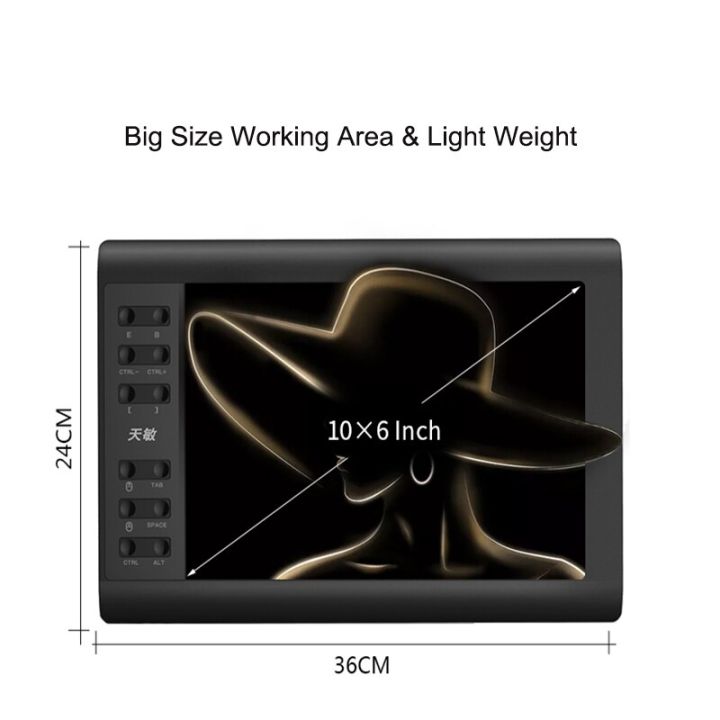 10moons G10 10*6 Inches Graphic Drawing Tablet with 8192 Levels