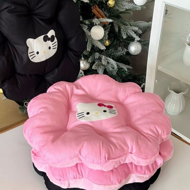 Cute Cartoon Hello Kitty Chair Cushion Round Soft Sofa Back Pillow Plush School Office Supplies Seat Cushion