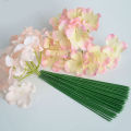 100Pcs/Pack 17/25/30cm Artificial Flower Stems Rose Leaves Base Iron Wire Stem DIY Soap Paper Flower Stub Stems Craft Decor. 