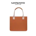 MATEYOYO Felt Bag Color Blocked Felt Tote Bag Felt Bag Thickened High-Capacity Shopping Handbag Daily Commuting Bakery Coffee Shop Shoulder Bag Simple And Fashionable Office Handbag. 