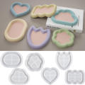 Round Heart Shape Dish Mold Storage Tray Silicone Mold Dish Storage Tray Silicone Mold Storage Tray Home Decor Jewelry Display Plate for Resin Plaster Cement Mould Home Decor. 