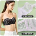 Beautiful back strapless one-piece strapless lingerie women's large boobs show small bosom wrap invisible bra large size summer. 