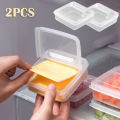 2PCS Cheese Slices Storage Box Flip-top Food Crisper Fruit Vegetable Fresh-keeping Organizer Box Cheese Container Storage Box. 