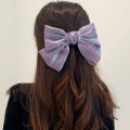 Fashion Purple Big Bow Hair Clips For Women Girls 2020 French Bright Satin Hairpin Simple Solid Color Top Clip Hair Accessories. 