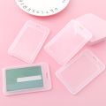 Accessories Vertical Transparent Card Holder Durable ABS Transparent ID Tag Badge Holder Mini Plastic Pass Work Card Cover Case. 