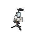 AY-49 Vid Making Vlog Kit–Tripod, Mic and Light for Live Broadcast|YouTube|TikTok|Online Meeting. 
