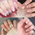 Monja 2 Sheet French Tip Guides Nail Sticker White Manicure Stripe Lines Adhesive Decals Nail Art Diy Professional Tool. 