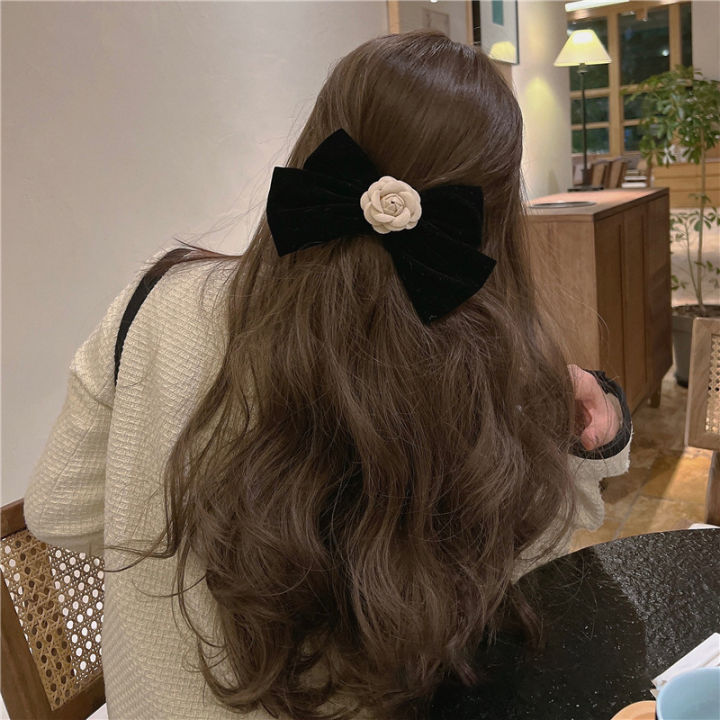 Vintage%20Black%20Big%20Large%20Velvet%20Bow%20Hair%20Clip%20For%20Women%20Girls%20Wedding%20Long%20Ribbon%20Korean%20Hairpins%20Barrette%20Hair%20Accessories%20-%20Image%205