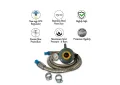 Taiko LP GAS REGULATOR WITH METER & STAINLESS STEEL HOSE. 