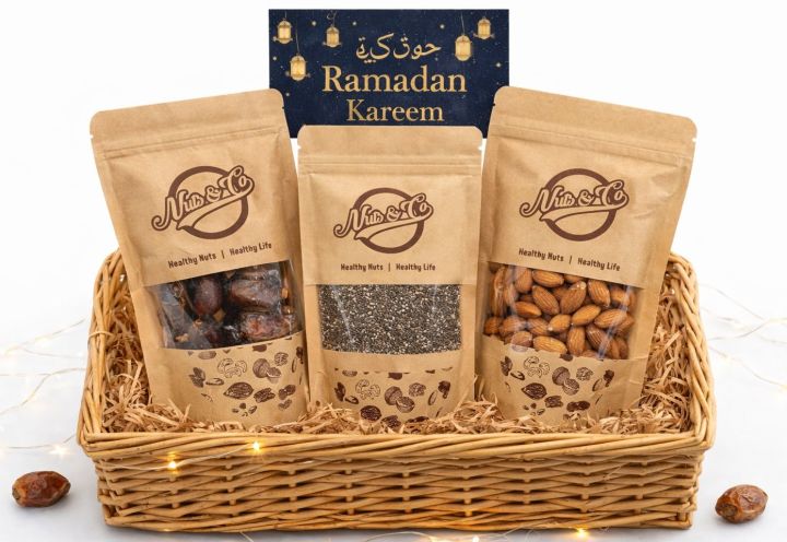 Ramazan Hamper -Khalas Dates 500g + Chia Seeds 200g +Almonds 100g