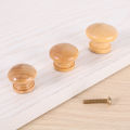 1/4/8Set 24/28/35Mm Mushroom Wooden Pulls Solid Round Handle Single Hole Drawer Knobs Cabinet Dresser Wardrobe Door Furniture Hardware. 