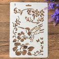 2Pcs/Lot 27cm Hummingbird Butterfly DIY Craft Layering Stencils Painting Scrapbooking Stamping Embossing Album Paper Template. 