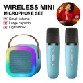 Karaoke Wireless Microphone Bluetooth Speaker Portable RGB Colorful Lights HIFI Outdoor Surround Subwoofer Home Party Kids Gift. 