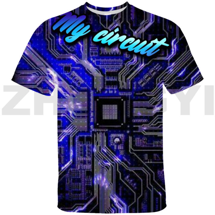 Computer Chip Clothes Casual circuit board electronic chip 3D print t shirt anime streetwear ...