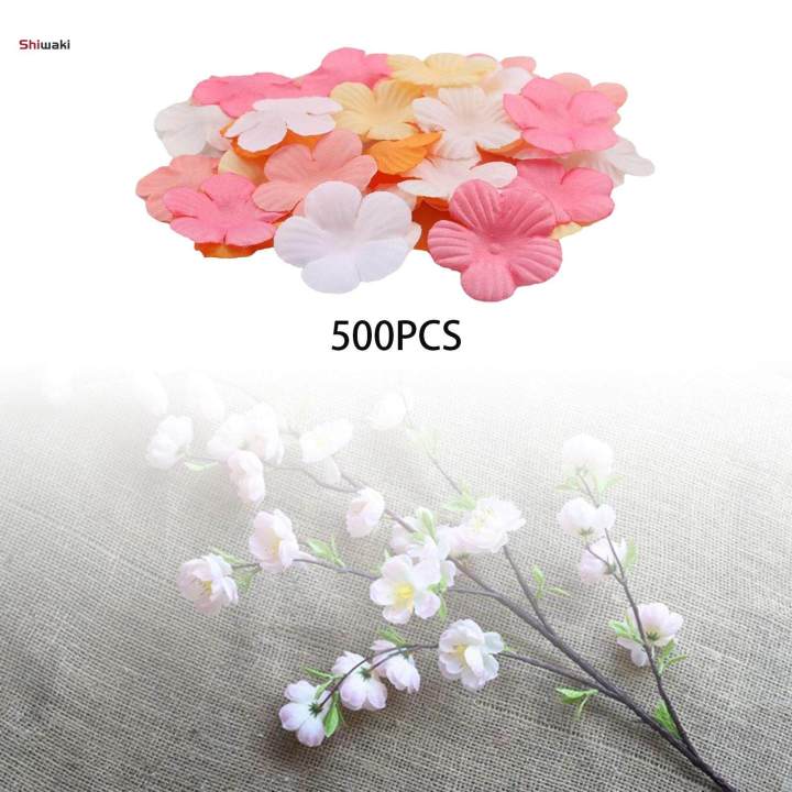 Artificial Craft Flowers, Artificial Flowers, Cherry Blossoms Faux Flower Heads for Crafts, Cherry Blossom Petals, for Wreath DIY Background
