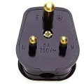 EU Plug 240V 5A 3Pin Plug Top Round Pin. 