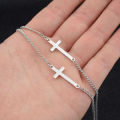 N SL Bulletproof Boy Zheng Haoxi Same Style Double Cross Bracelet Men and Women Couples Double Layer Mix and Match Personality Bracelet Wholesale. 