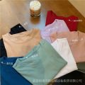 Super-hot short T T-shirt Female Red ins Top bm Inner Bottoming Shirt Summer Net Korean Style Short Sleeve Tight Hot Girl Slimming. 