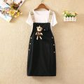 Student Cute Loose Girl 2024 New Suit Bear Age-Reducing Suspender Skirt Summer Korean Style Trendy Thin. 