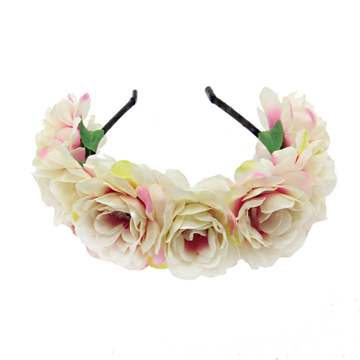 Fashion%20Women%20Bride%20Flowers%20Headband%20Mexican%20Style%20Rose%20Flower%20Crown%20Hairband%20Ladies%20Elastic%20Beach%20Hair%20Accessories%20Headband%20-%20Image%205