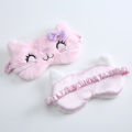 Cute Cat Soft Sleeping Eye Cover Mask Animal Plush Fabric Blindfold Relax Girls Lady For Home Traveling Eye Care. 