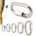 New Stainless Steel Screw Lock Climbing Gear Carabiner Quick Links Safety Snap Hook Chain Connecting Ring Carabiner Chain Buckle. 