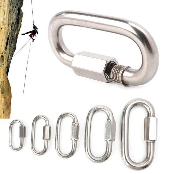 New Stainless Steel Screw Lock Climbing Gear Carabiner Quick Links ...
