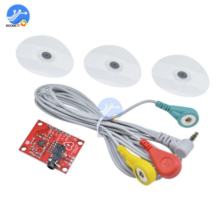 Ad8232 Heart Rate Ecg Monitoring Sensor Module With Cables Diy Kit For ...