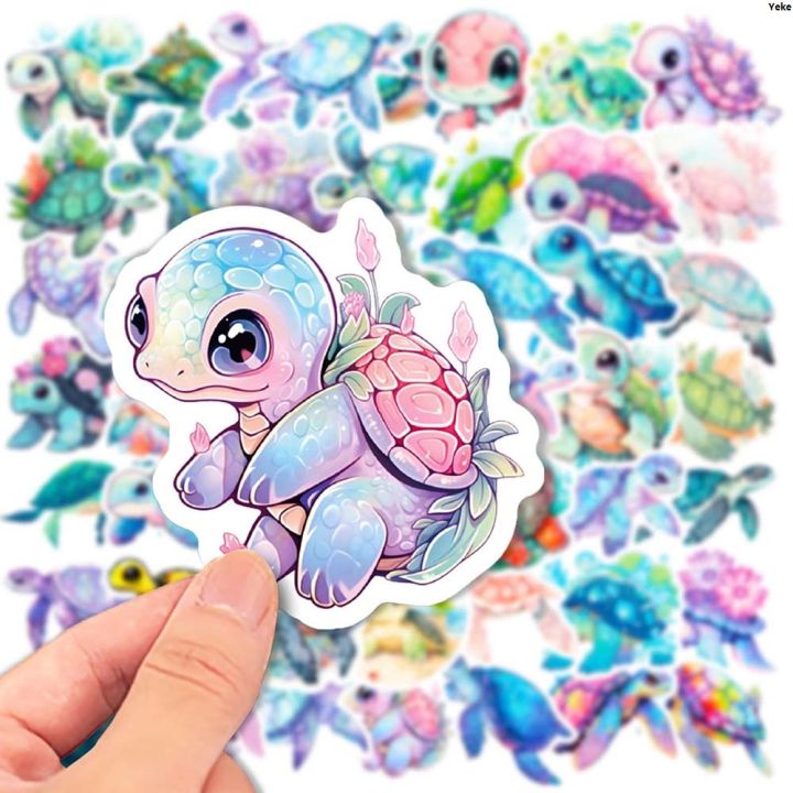 YekeSales promotion 10/50pcs Blue Sea World Turtle Stickers Pack for ...
