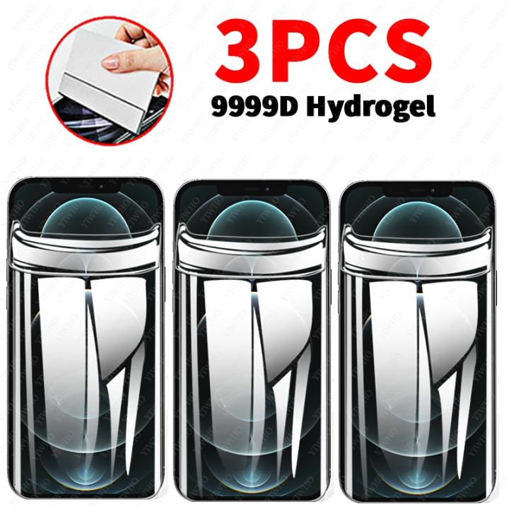 3PCS Screen Protector For iPhone 11 X XR XS Max 12 Pro Max Full Cover
