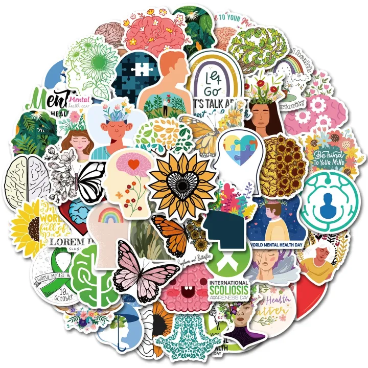 10/30/50PCS Trendy Mental Health Stickers Health Knowledge ...