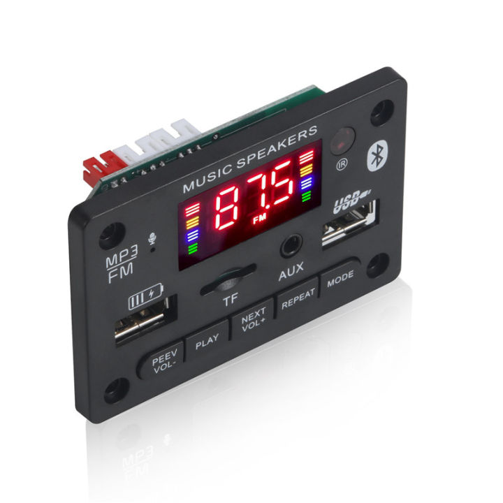 Bluetooth 5.0 MP3 Decoder Board Amplifier Audio Player 12V DIY MP3 Player Car FM TF USB AUX Remote Module