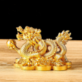 Collectible Item LED Love Heart Plush ToyMoney Dragon Statuette Vibrant Aesthetics Handcrafted Design Resin Craft Feng Shui. 