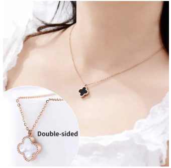 Four Leaf Clover Necklace For Women, Double Sided Mother Of Pearl Pendant, Adjustable Chain, Dainty Gold Necklace, Elegant Necklaces For Women Jewelry Gifts2025 P 223493035