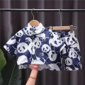 Children Cotton Clothes Baby Sport Boys Causal Full Printe Panda Shirt Shorts 2Pcs/Sets Infant Kids Fashion Toddler Tracksuits. 