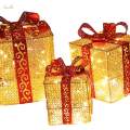 3Pcs Christmas Lighted Gift Boxes for Home Decor Holiday Christmas Tree. 