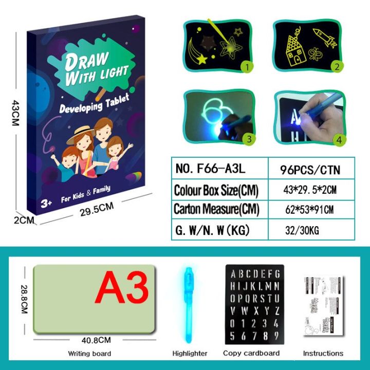 LeiyanLuxury%202%20pics%20Magic%20Luminous%20Drawing%20Board%20Daw%20With%20Light-Fun%20Sketchpad%20Board%20Fluorescent%20Pen%20Russian%20English%20Light%20Up%20Play%20Toys%20-%20Image%203