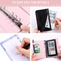 A6 Braided Grain Leather Money Budget Planner Binder Envelopes Cash Notebook Cover for Budgeting Money Organizer for Budget Bind. 