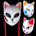 【HUT】 Japanese Anime Demon Fox Mask Cosplay Sabito Makomo Tanjiro Thicken Plastic Animal Masks Halloween Party Costume Props Deluxe. 
