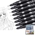 Sipa 8Pcs Black Thin Liner Pens Mini Liner Fineliner Drawing Pens for Artist Illustration Technical Drawing Office Documents. 