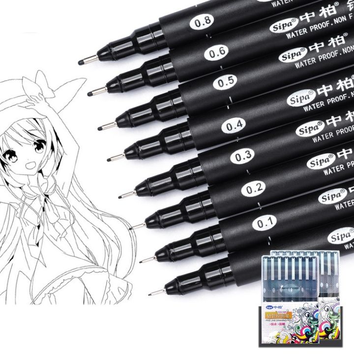 Sipa%208Pcs%20Black%20Thin%20Liner%20Pens%20Mini%20Liner%20Fineliner%20Drawing%20Pens%20for%20Artist%20Illustration%20Technical%20Drawing%20Office%20Documents%20-%20Image%204