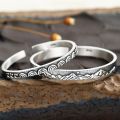 925 Sterling Silver Vintage Handmade Couples Bracelets New Fashion Simple Thai Silver Birthday Jewelry Gifts for Women. 