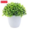 Mini Artificial Foam Rose Flower Potted Realistic Artificial Green Grass Plants Bonsai For Home Office Table Decoration. 