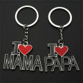 I Love Mama PAPA Family Valentine' S Gift I Love PaPa Father's Day Letters Metal Keychains Mother's Day. 