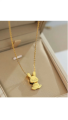 OYJR Rabbit Kwentas Stainless Necklace for Women Non Fade Pendant Gold Chain Nicklace Jewelry. 