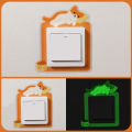 Luminous Animal Switch Sticker Cartoon Sticker Glow In The Dark Fluorescent Decoration Panda Switch Sticker Home Kid Room Decor. 